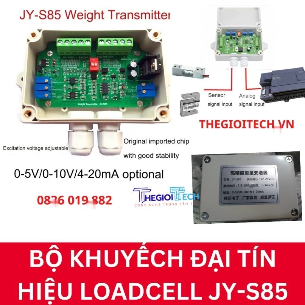 Bộ Khuếch Đại Cảm Biến Cân JY-S85 - Ngõ Ra 4-20mA, 0-10V, 0-5V, Độ Chính Xác Cao, Dễ Lắp Đặt