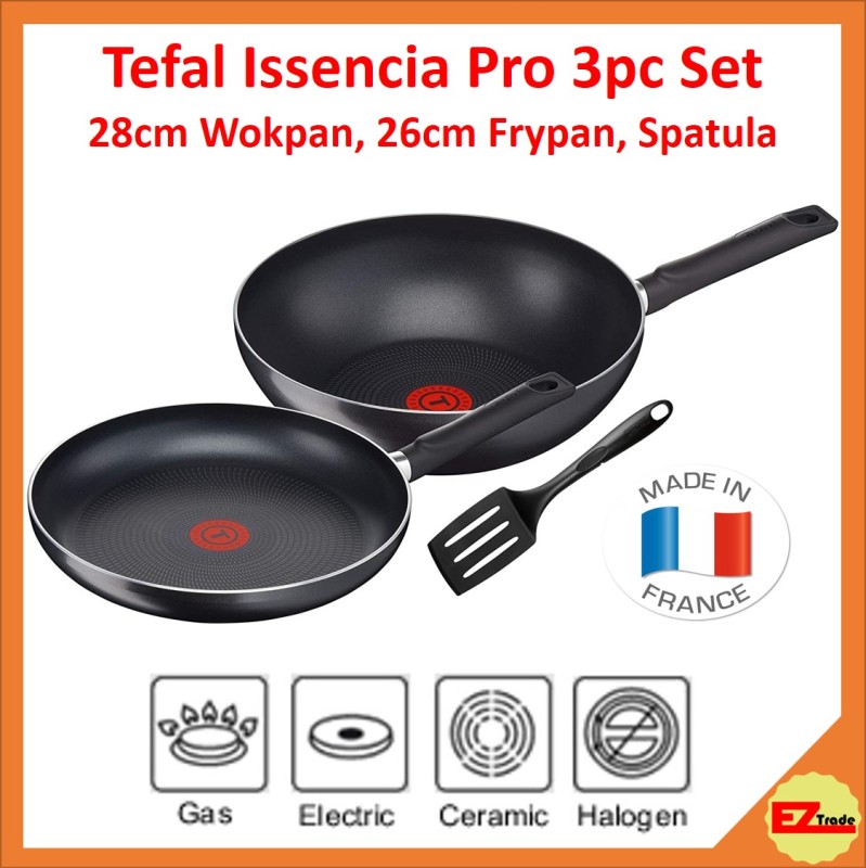 Tefal Issencia Pro 3pc Set (Includes Frypan / Frying Pan, 26cm and Wokpan, 26cm and Spatula) Singapore