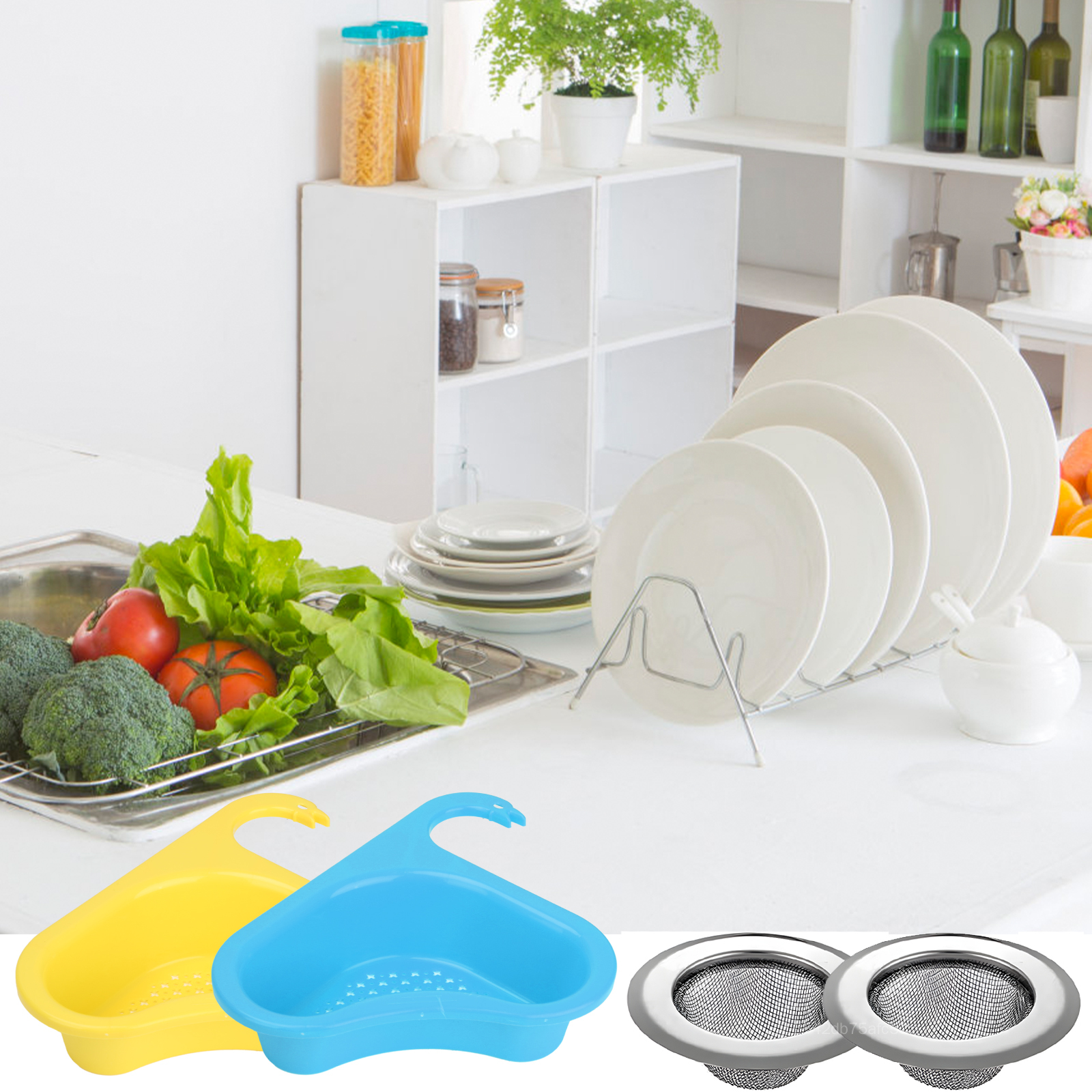 Gói 4 rổ trên chậu rửa tránh bị tắc chìm Bộ lọc thức ăn nhà bếp chất thải Catcher ab-my
