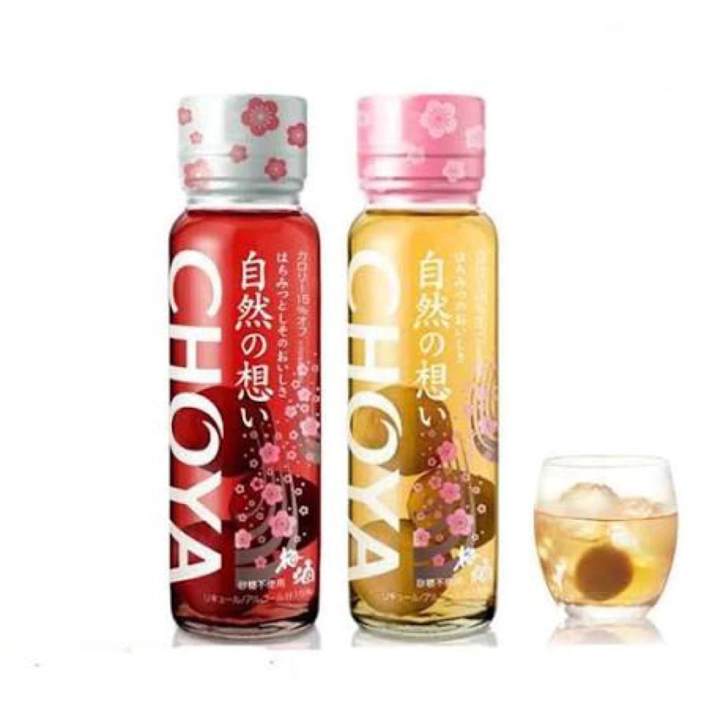 MƠ CHOYA MẬT ONG HOA ANH ĐÀO VÀ TÍA TÔ ( CHAI THỦY TINH VÀNG 325ML)