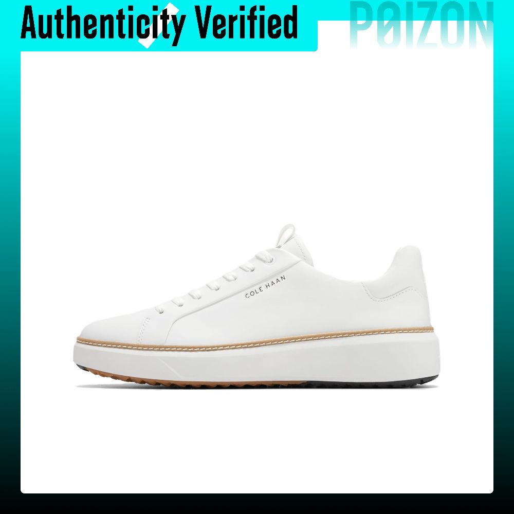 รองเท้าผู้ชาย Cole Haan หนังวัวลื่นทนต่อการขัดถู Low top รองเท้าสเก็ตบอร์ดผู้ชายสีขาวกล่อง C38503 ราคา 48,000 บาท*ส่งฟรี