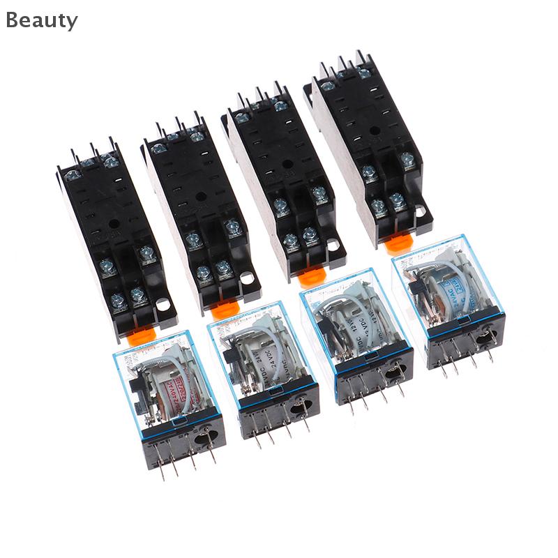 [beauty] Ac220v 12VDC 24VDC 24Vac 5A 8Pin cuộn dây điện MY2N-J tiếp sức hh52p với ổ cắm cơ sở