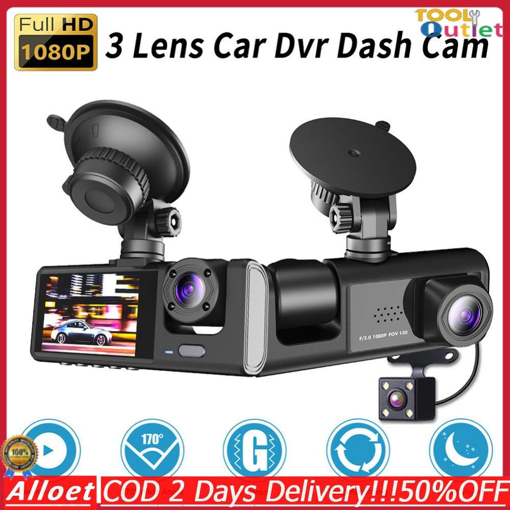 [ToolOutlet]กล้องติดรถยนต์3ช่องด้านหน้าและด้านหลังภายใน1080P กล้องติดรถยนต์สามตัวการมองเห็นได้ในเวลากลางคืนสำหรับรถยนต์กล้องสำหรับรถยนต์ ราคา 725 บาท*ส่งฟรี