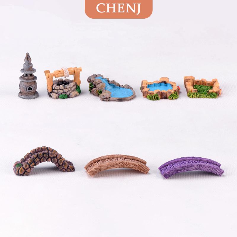 [COD] CHENJ อุปกรณ์ตกแต่งสวนนางฟ้าบ่อน้ำในฤดูใบไม้ผลิขนาดเล็กเรือสะพานประดับรูปปั้นรูปปั้นภูมิทัศน์บ้านสวนงานฝีมือตกแต่ง ราคา 14 บาท*ส่งฟรี