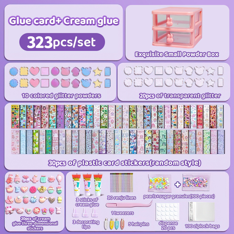 Guka Sticker Set Handmade Large Gift Tool Set Box Artificial Cream Glue Decoration Accessories DIY Key Chain Toys