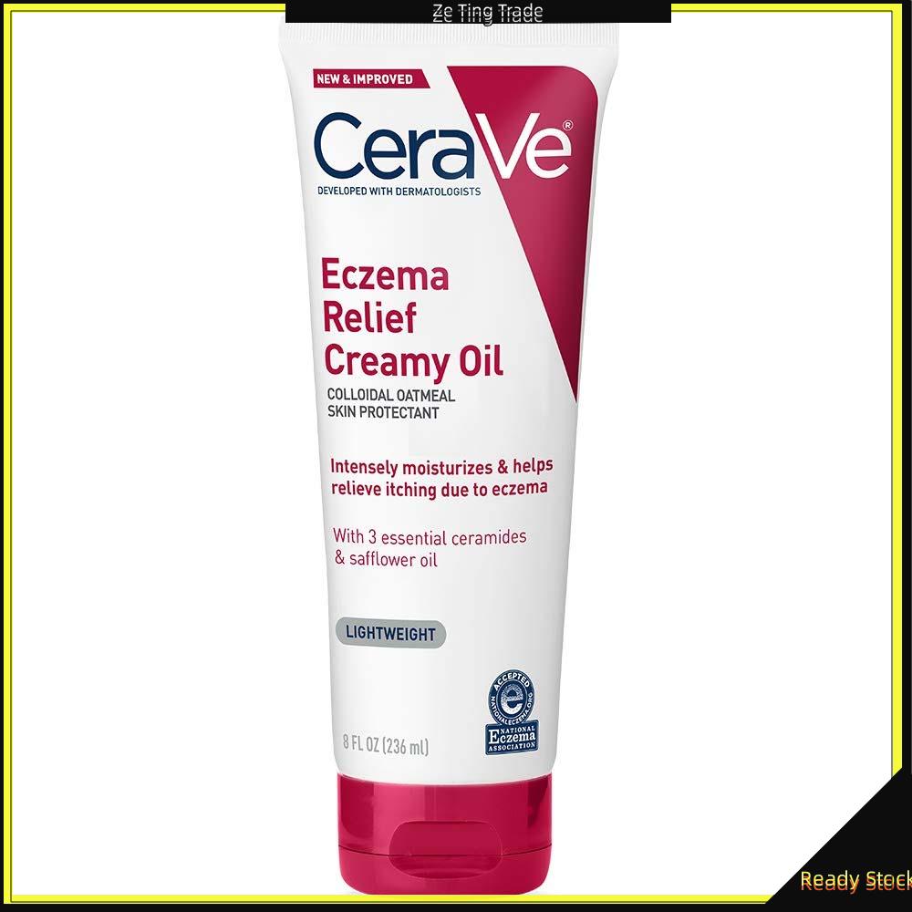 CeraVe Eczema Relief Creamy Body O il for Eczema & Moisturizer  8 Oz FACE SKIN CARE TOOLS