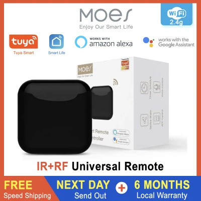 MOES WiFi RF IR Smart Home Universal Remote Controller for TV, Air Conditioning, Appliances, and More, Compatible with Tuya / Smart Life App and Voice Control via Amazon Alexa and Google Home [Local Warranty]