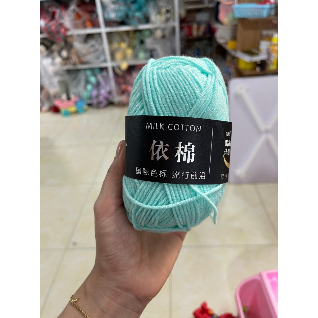 Len milk cotton 50g len cotton baby 86 màu [bảng màu 1 - 50]