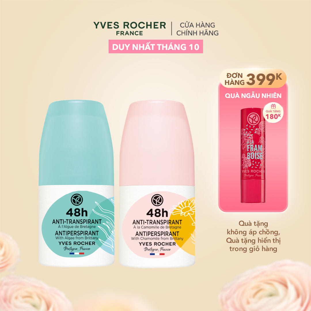 Combo 2 Lăn Khử Mùi Ngăn Mùi Suốt 48H Yves Rocher 50ml (nhiều phân loại)