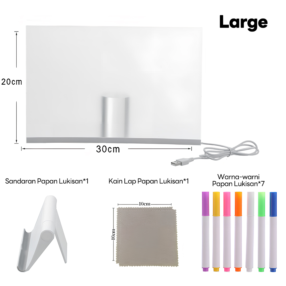 Mumystation Papan Lukisan Led Bercahaya Drawing Board For Kid Acrylic Free Paintbrushes Led Drawing Board Usb Charging