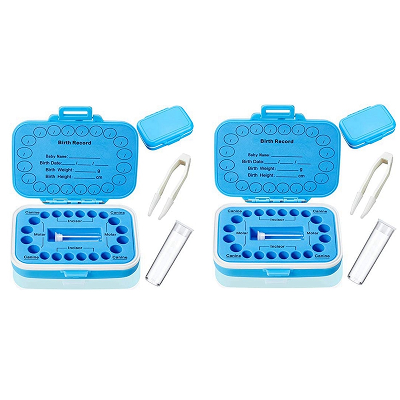 2X Baby Teeth Keepsake Box for Kids Teeth Saver Box Children Teeth Storage Holder Teeth Organizer Deciduous Teeth Box