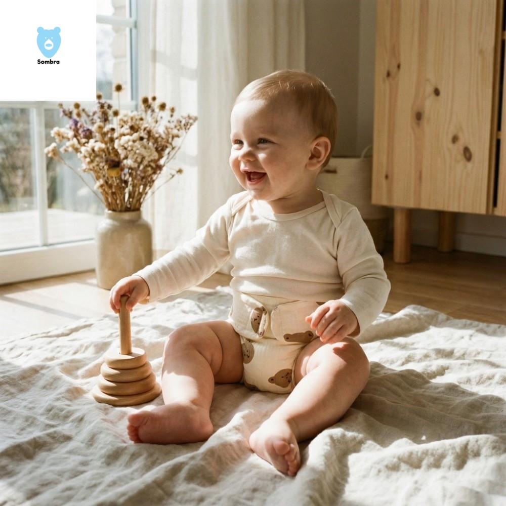SOMBRA Thân thiện với môi trường Quần tập cho bé Chống thấm nước Bông nguyên chất Tã vải cho bé Có thể tái sử dụng Thiết kế hoạt hình Quần short cho trẻ sơ sinh Trẻ sơ sinh