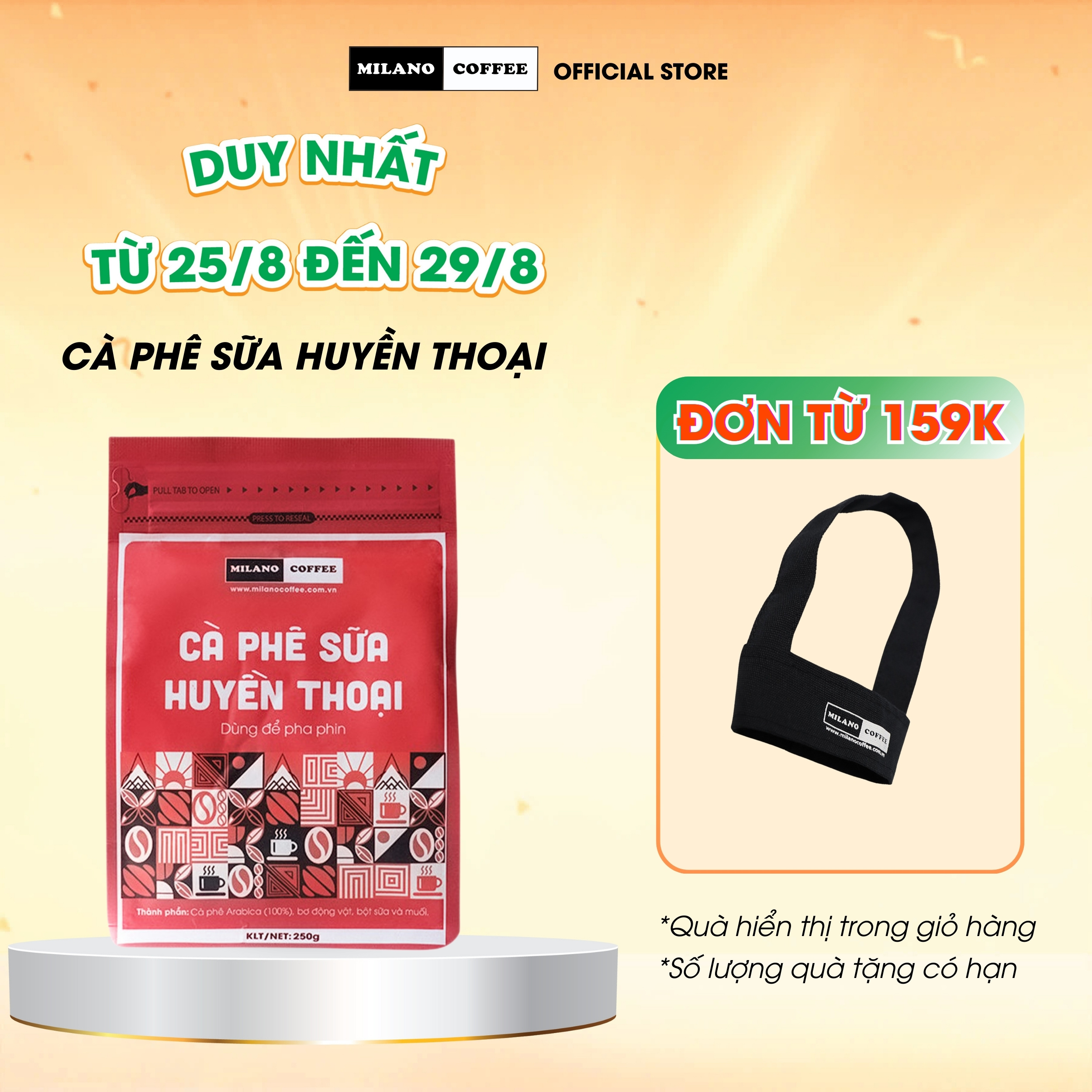 Cà phê sữa Huyền Thoại 100% Arabica Milano Coffee 250gr