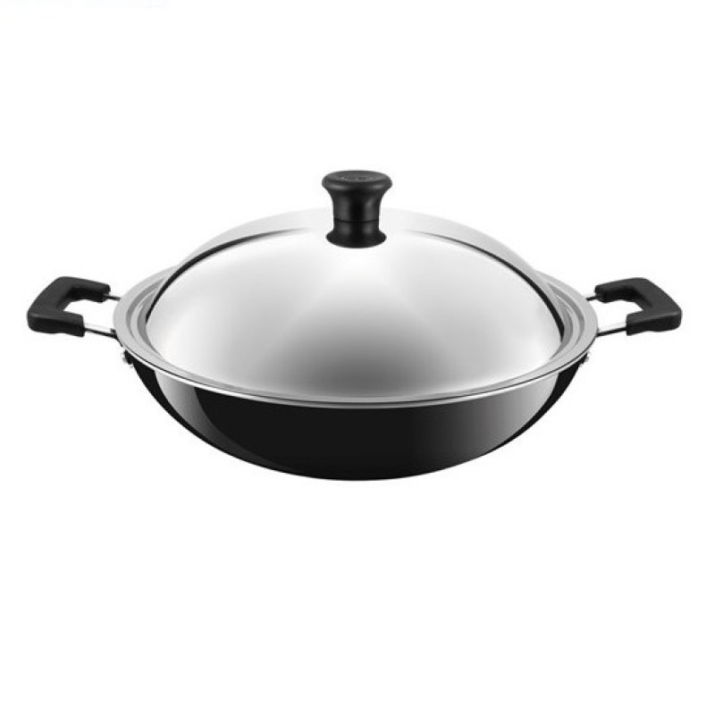 Tefal Cookware Asian Chinese Wok 36cm with Lid C52896 Singapore
