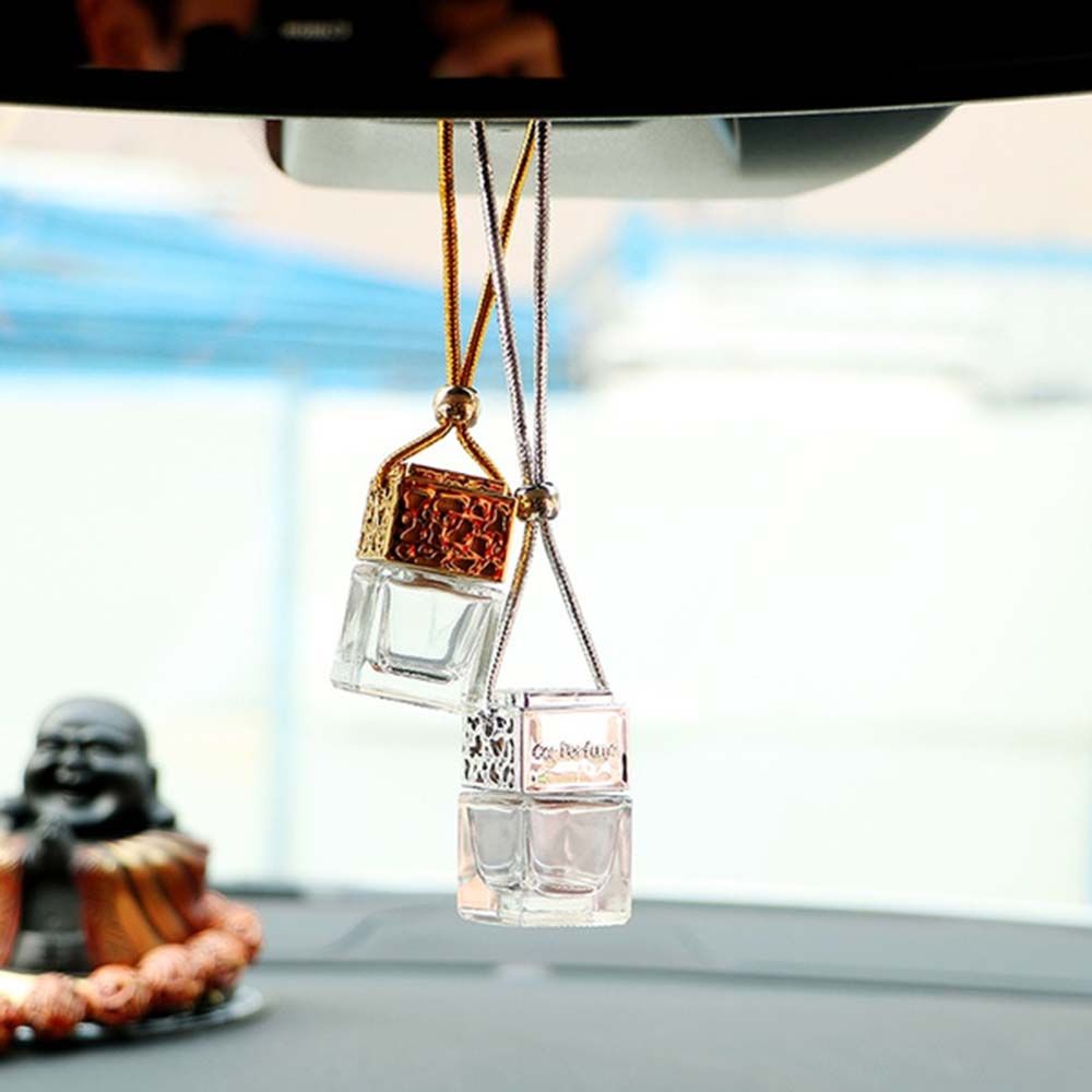 Kuchine kính 10ml Water Cube chai thủy tinh rỗng dây treo nước hoa xe hơi treo xe chai nước hoa rỗng Chai nhớt gương chiếu hậu trang trí