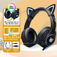 Tai Nghe Mèo Chụp Tai Chơi Game Onikuma K9 Hồng Có MicCho Pc Laptop Máy TínhTay Headphone Bluetooth Gaming Không Dây