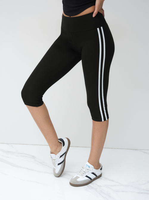 Cider Cotton-blend Low Rise Side Stripe Knee Length Leggings ราคา 543 บาท*ส่งฟรี