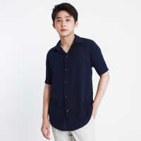 EL FELIPE Premium Men Soft Buttondown Plain Polo in Navy Blue
