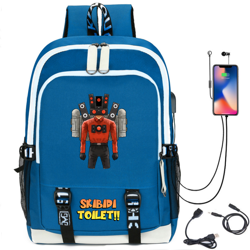 Skibidi Toilet Backpack Shoulder Bag Tv man Pencil Bag Titan Clock Man  backpack