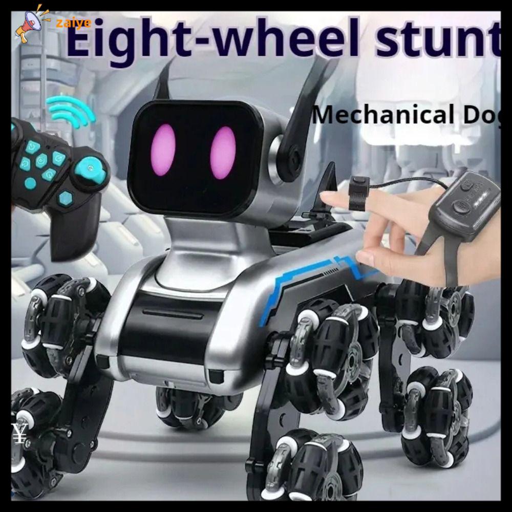 ZAIYE Bạc Robot AI điều khiển từ xa Nhựa Xe tám bánh Robot điều khiển từ xa  Chó Robot Trượt Diễn Viên Quà tặng trẻ em