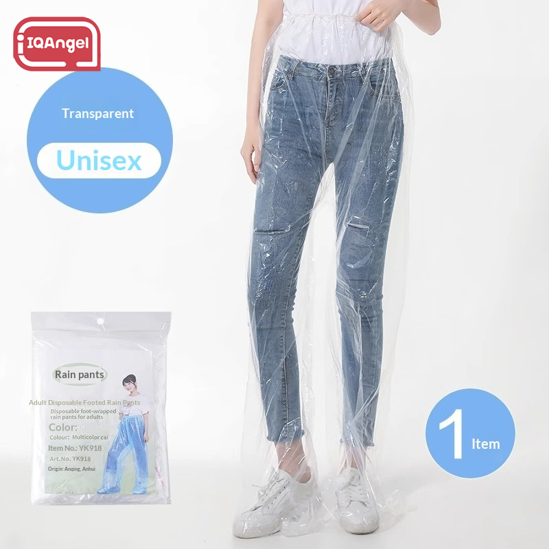 IQANGEL Disposable Waterproof Rain Pants with Foot Coverage for Adults, Transparent and Durable, Perfect for Outdoor Activities and Travel Giá 24,250 Đồng*Miễn phí vận chuyển