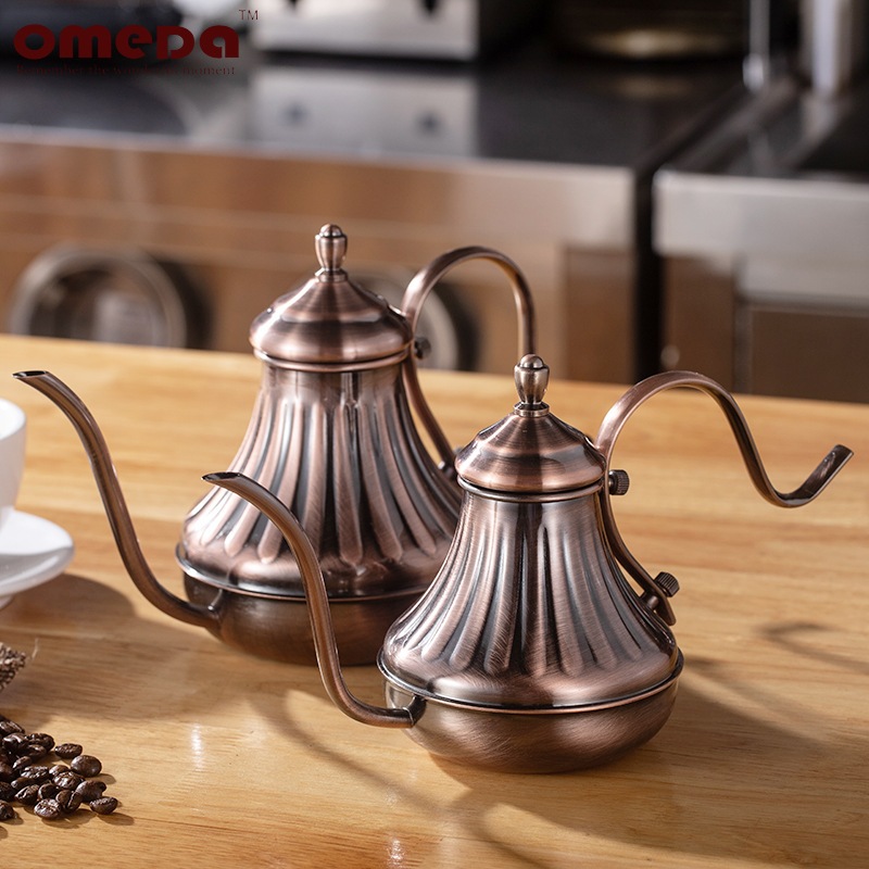 Ấm rót cà phê pour over mạ đồng | Dụng cụ barista