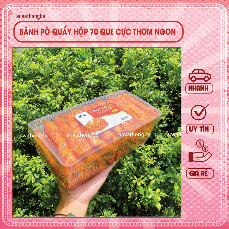 Bánh Pò Quẩy hộp cay 70 que đặc sản hải phòng - Ăn vặt hồng bé