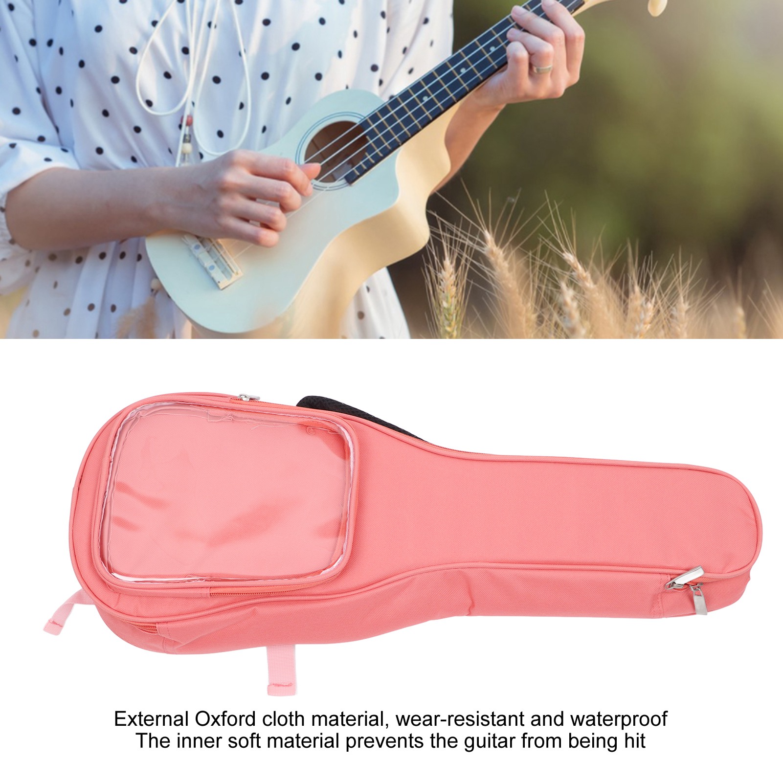 Ba lô đựng đàn Guitar thực hiện không thấm nước thời trang 23in Vải Oxford trong suốt Túi dây đeo vai Acoustic Guitar trường hợp cho nhạc cụ
