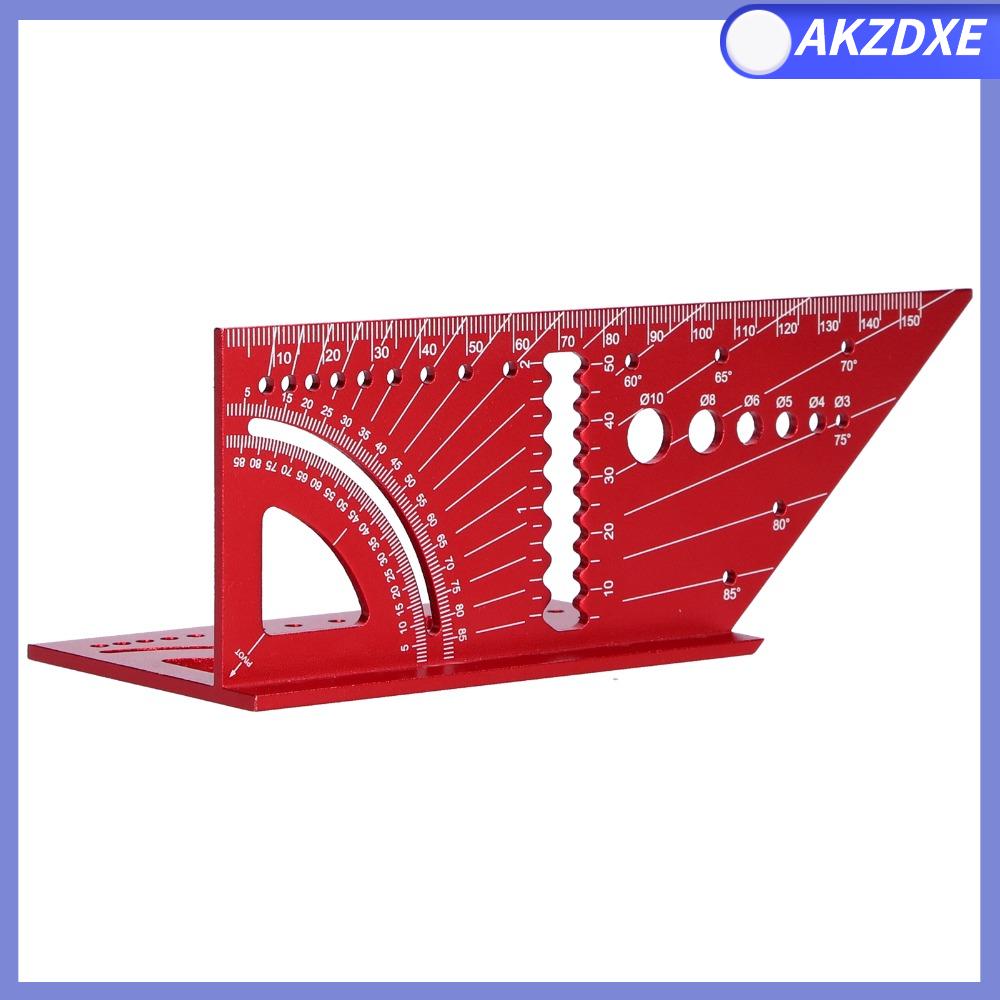 AKZDXE 45 và 90 độ Thước đo đa góc 3D Kích thước 6,6 inch Đo lường độ chính xác cao Công cụ đo góc Mitre Bền bỉ Hợp nhôm Thước vuông chế biến gỗ Chế biến gỗ và kỹ thuật
