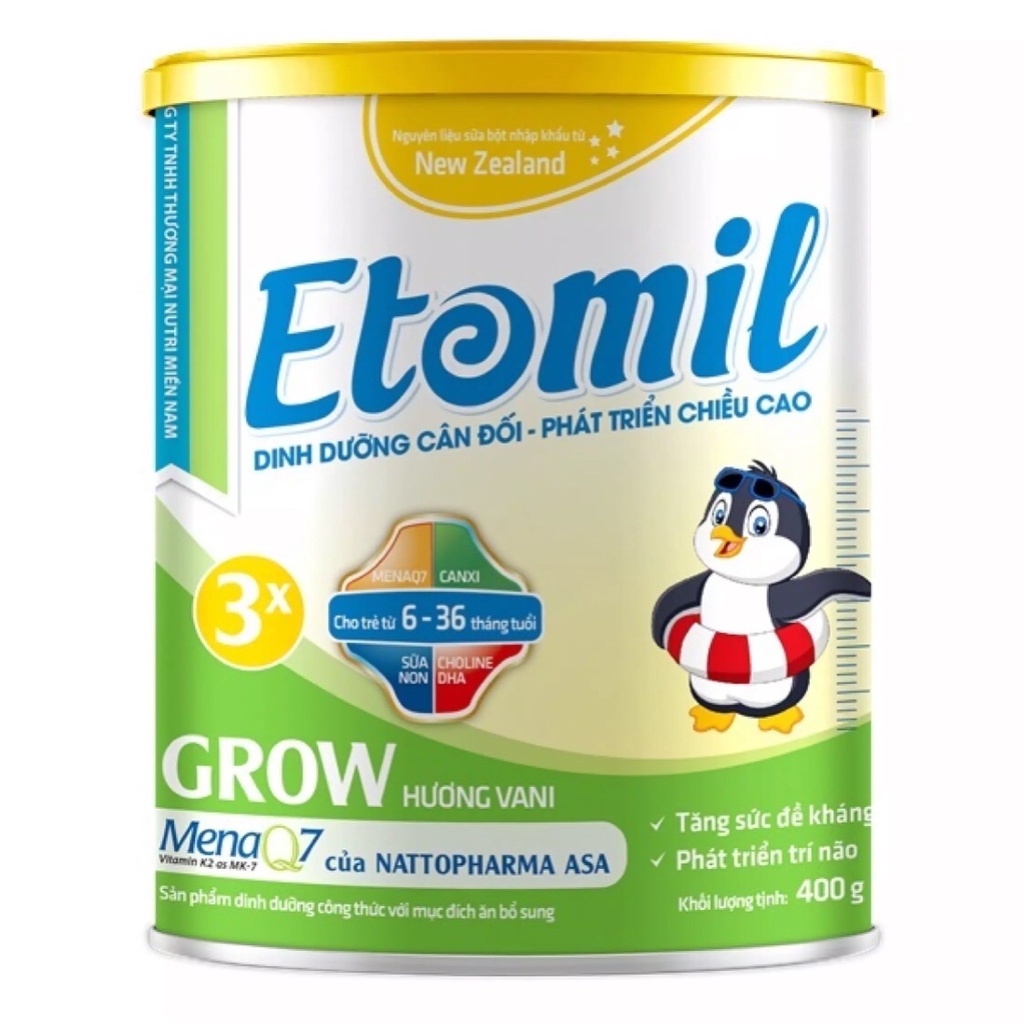 Sữa ETOMIL 3X Grow Hương Vani_700g