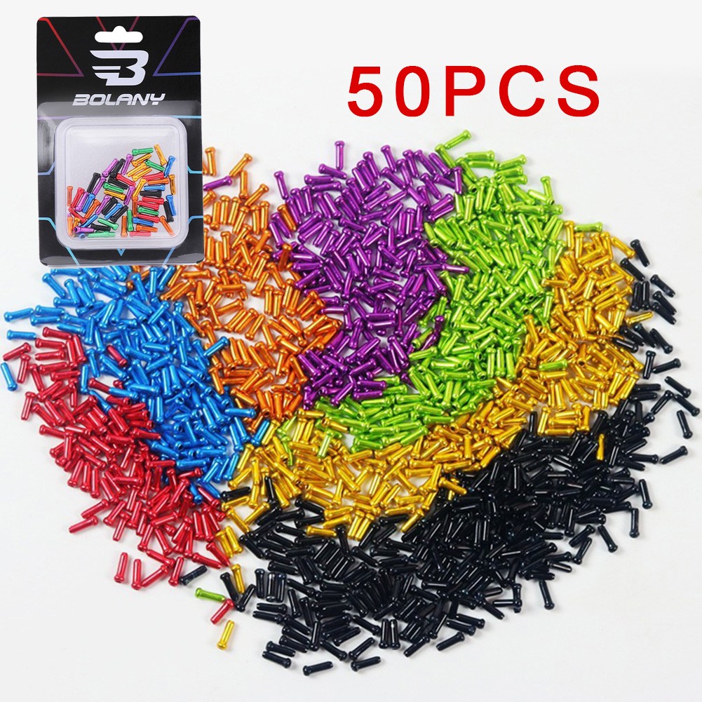 (ready stock) Bike Bicycle Brake Shifter Inner Cable Tips Mixed Color Assortment 50 Pack