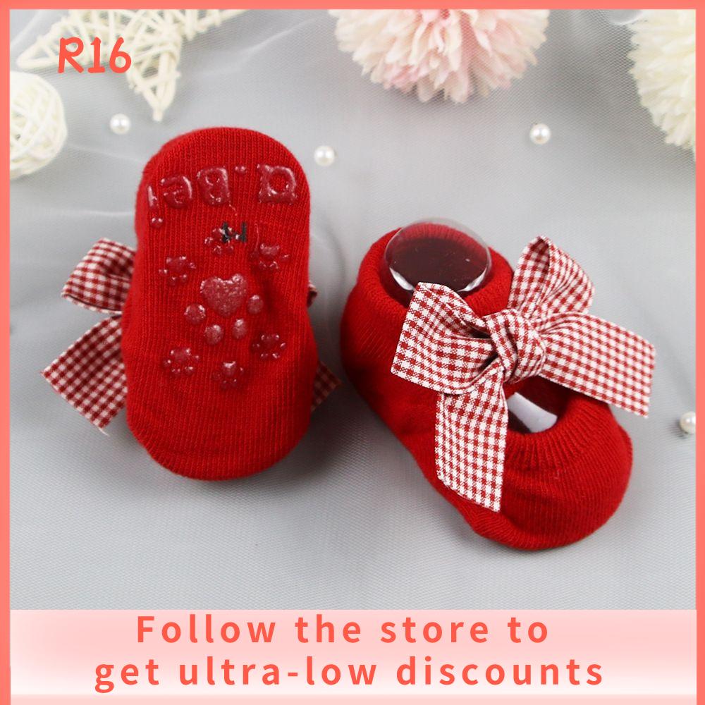 R16 BABY SHOP Comfort Bow Baby Girl Socks Infant Anti Slip Socks Indoor