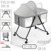 Portable Folding Baby Crib with Mosquito Net - 