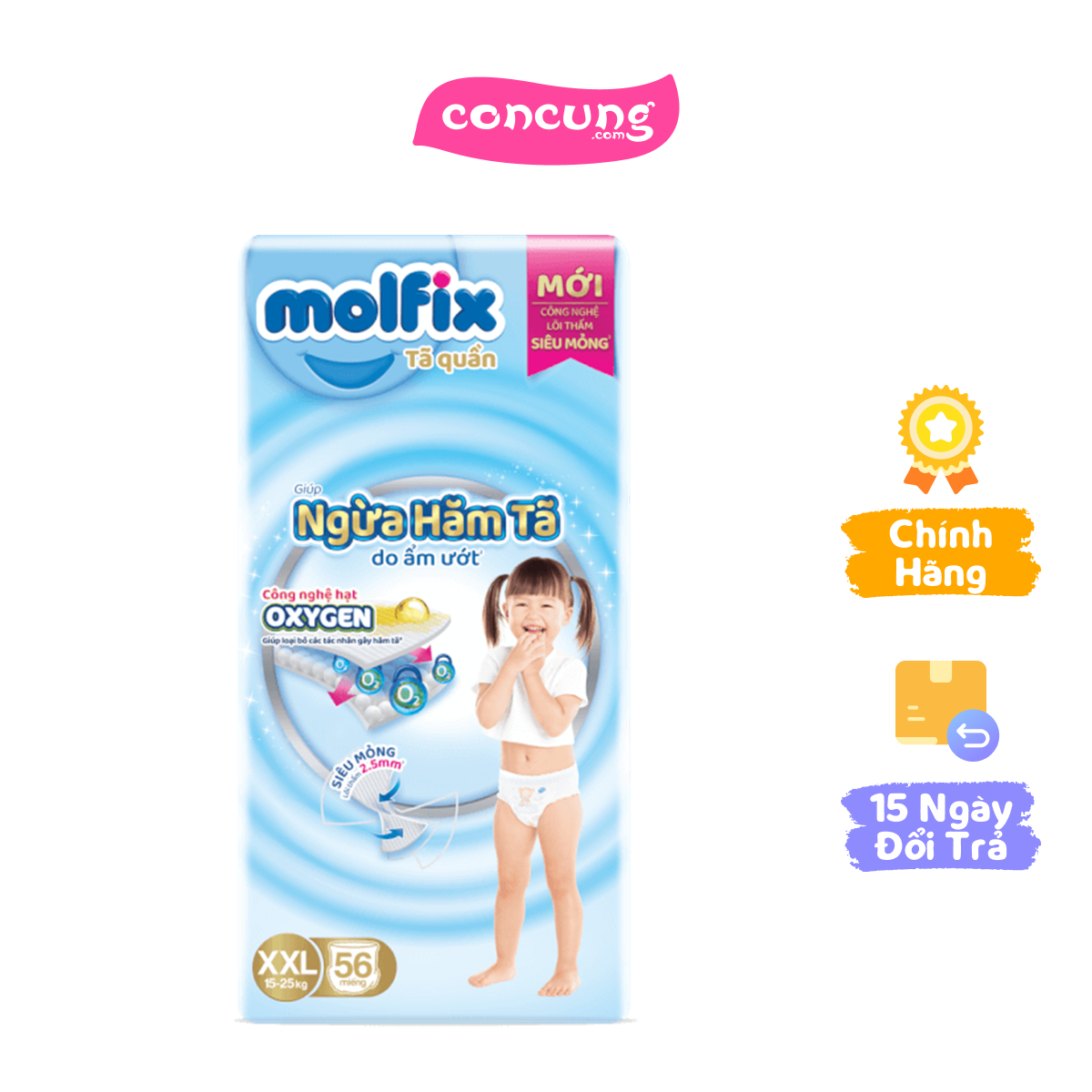 Molfix tã quần Oxygen size XXL 56 Ultra