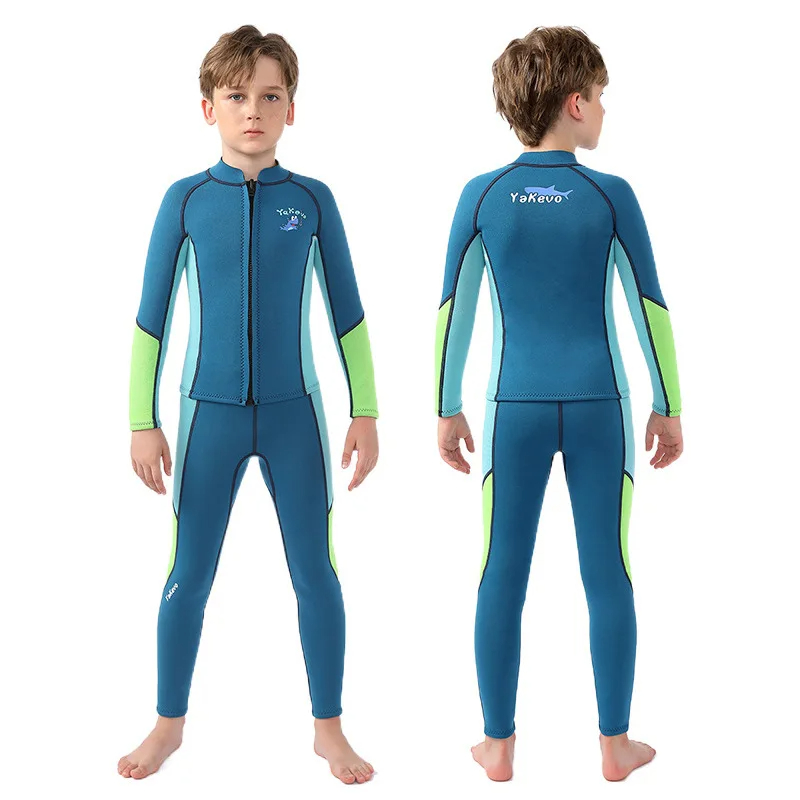 [xieji] Snorkeling Surfing Swimming Suit Boy Girl Diving Clothes Kids Neoprene Split Wetsuit 2.5mm Thermal Keep Warm Diving Suit ราคา  1,655 บาท*ส่งฟรี