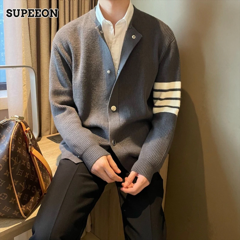 SUPEEON Men s sweater - Spring and autumn new vintage stand collar knit