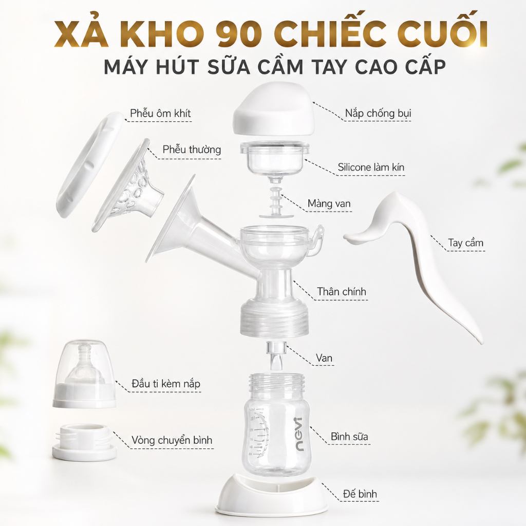 Hàng chính hãng thanh lý giá đặc biệt – Máy hút sữa massage bằng tay, dụng cụ vắt sữa cầm tay tiện lợi cho mẹ bầu