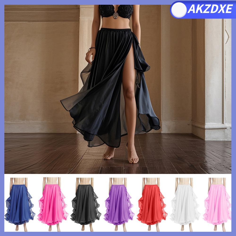 AKZDXE Phụ nữ Váy che nắng  Sa Váy Múa bụng Váy khiêu vũ Váy Tây Ban Nha Trang phục trình diễn