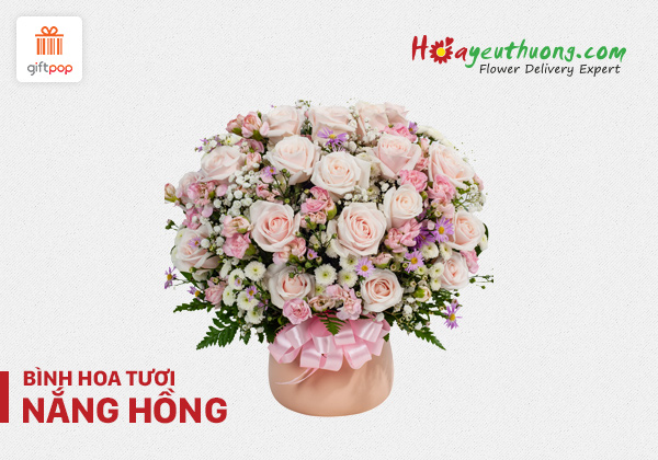 Hoa yêu thương - evoucher bình hoa tươi - nắng hồng