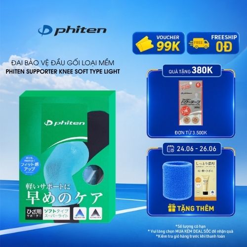 Đai Bảo Vệ Khớp Gối Loại Mềm Phiten Supporter Knee Soft Type Light