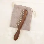 VINTLOOK Bộ lược gỗ sưa cao cấp có răng đồng dùng để massage da đầu và kích hoạt huyệt đạo