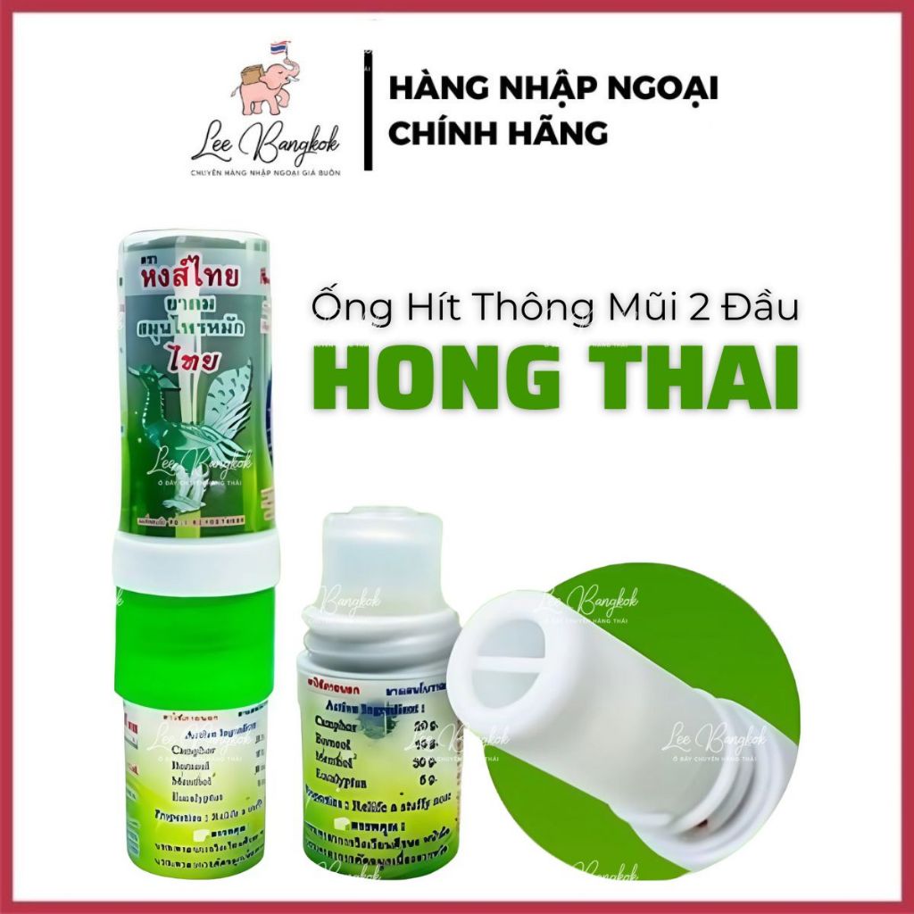  Ống Hít Thông Mũi 2 Đầu HongThai   Hong Thai Thảo Dược Thái Lan Giảm Xoang Nghẹt Mũi 2cc Brand Traditional Lisa Dùng 