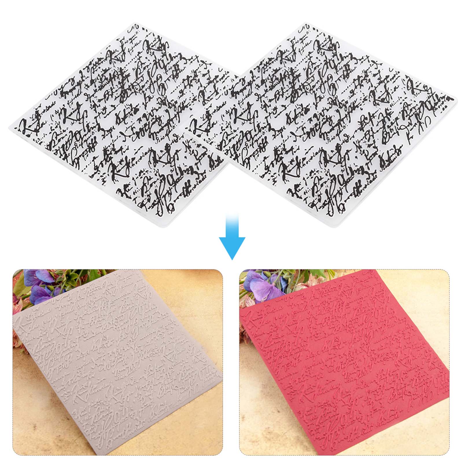 2 cái Túi đựng tài liệu họa tiết dập nổi 15x15cm lõm lồi scrapbooking mẫu cho thẻ làm scrapbooking và các giấy thủ công khác (em198)