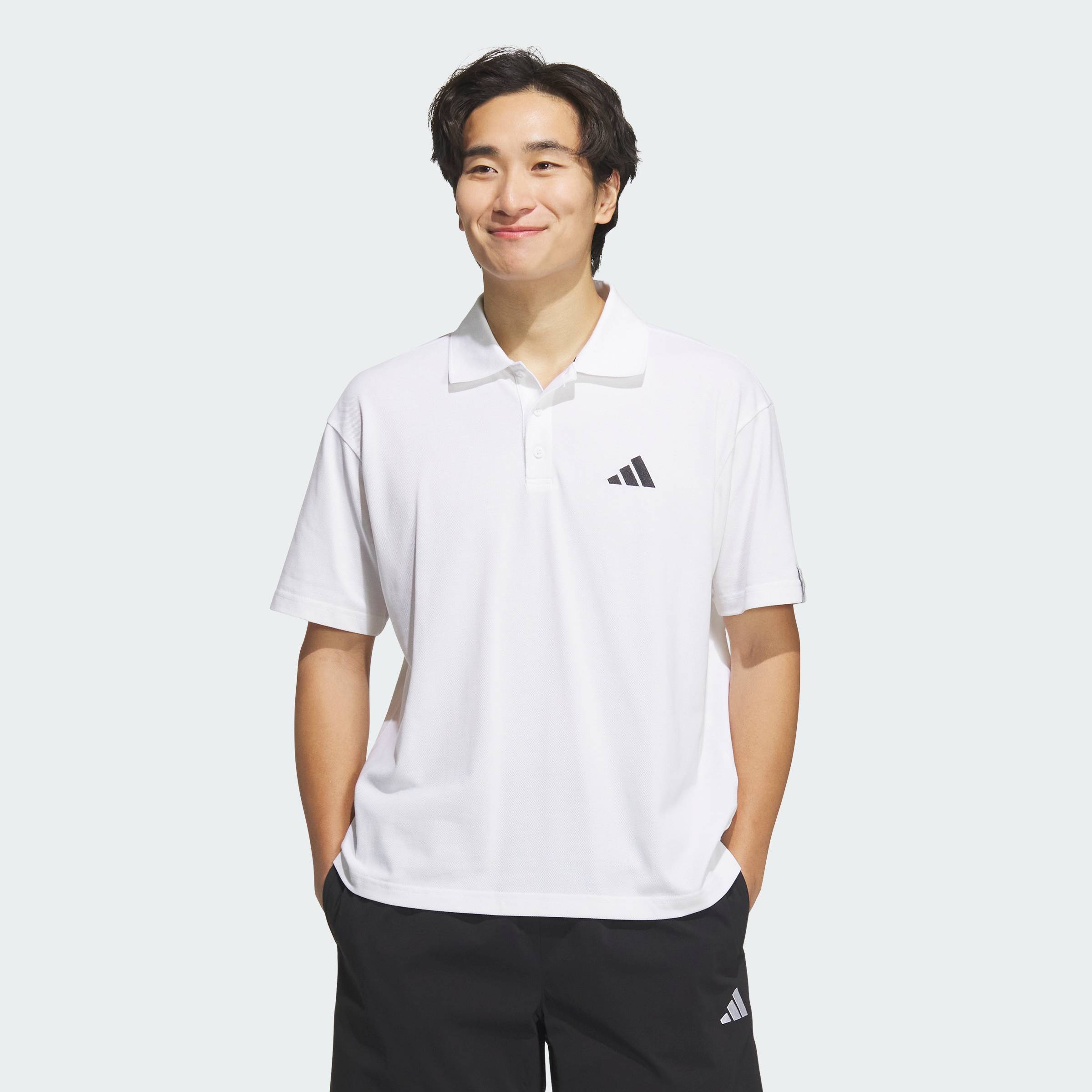 [28-31.7-VOUCHER 15%] adidas Phong cách sống Áo Polo Essentials Plus Loose Fit Small Logo Short Sleeve Nam trắng JW6987