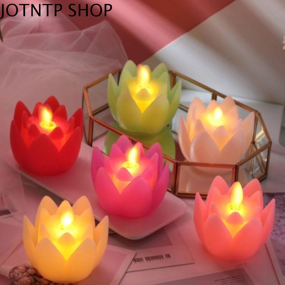 JOTNTP Nhựa Đèn hoa sen Đầy màu sắc Sáng Tạo Đèn ngủ LED Trang trí nhà cửa Nhấp nháy Đèn để bàn Lễ hội