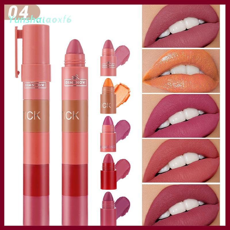 yunshataoxf Dimshow 5 trong 1 Eyeshadow bút chì Kit nhung Matte sắc tố ánh sáng lung linh làm nổi bật trang điểm kết hợp mini Eye Shadow bút mỹ phẩm - 5