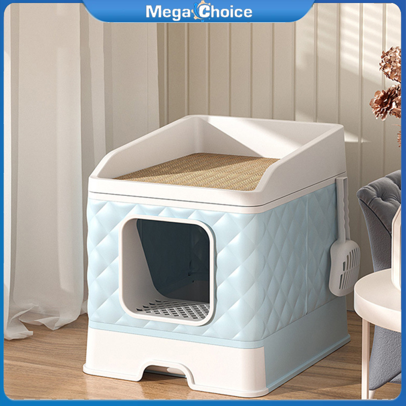 MegaChoice Foldable Cat Litter Box, Fully Enclosed Cat Litter Box With Drawer Type Tray, Pet Supplies, Extra Large Anti-Splashing Cat Toilet With Cat Scratch Pad ราคา 3,050 บาท*ส่งฟรี