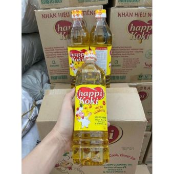 SỈ THÙNG _ THÙNG 12 Chai Dầu ăn cao cấp Happi Koki  1 lít