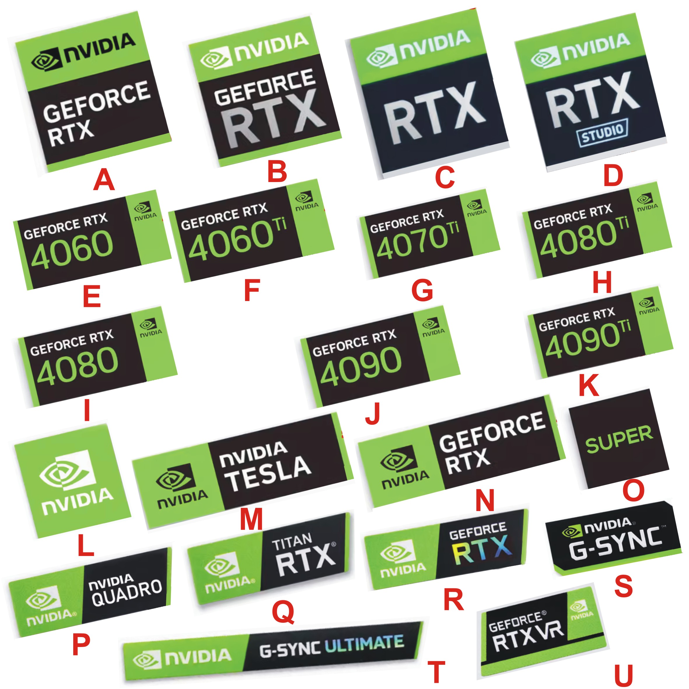 【Big-Sales】 RTX4090 4080 4070super 4060 Desktop Sticker Laptop Graphics Label