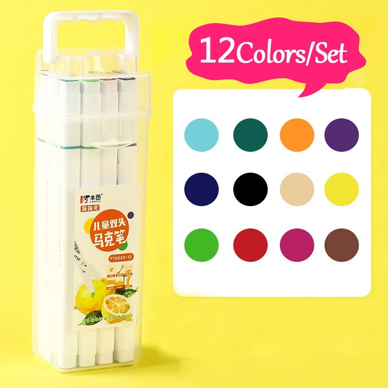 12 màu sắc trong hộp 12 màu sắc trong hộp 12 màu sắc Manga Bộ Bút Đánh Dấu nước có thể giặt vẽ cho trẻ em bút văn phòng phẩm sơn shetch trường họa cụ